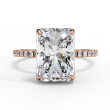 14k IGI certified radiant ring with E-F color VVS-VS clarity diamonds 2