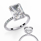 14k IGI certified radiant ring with E-F color VVS-VS clarity diamonds 2