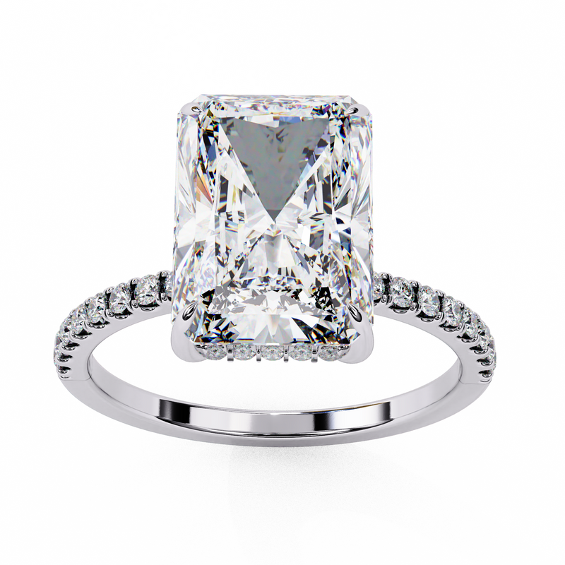 14K Gold Lab Grown Radiant Cut Diamond Engagement Ring, E–F Color, VVS–VS Clarity