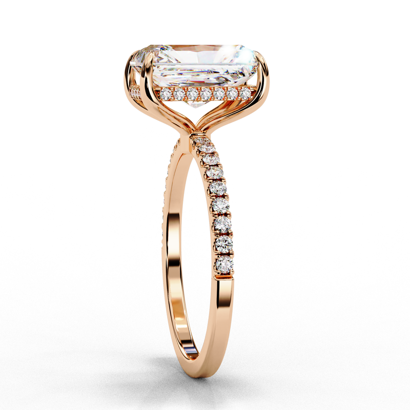 14k IGI certified radiant ring with E-F color VVS-VS clarity diamonds 2