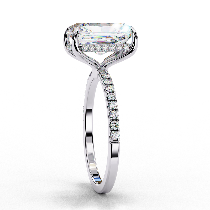 14K Gold Lab Grown Radiant Cut Diamond Engagement Ring, E–F Color, VVS–VS Clarity
