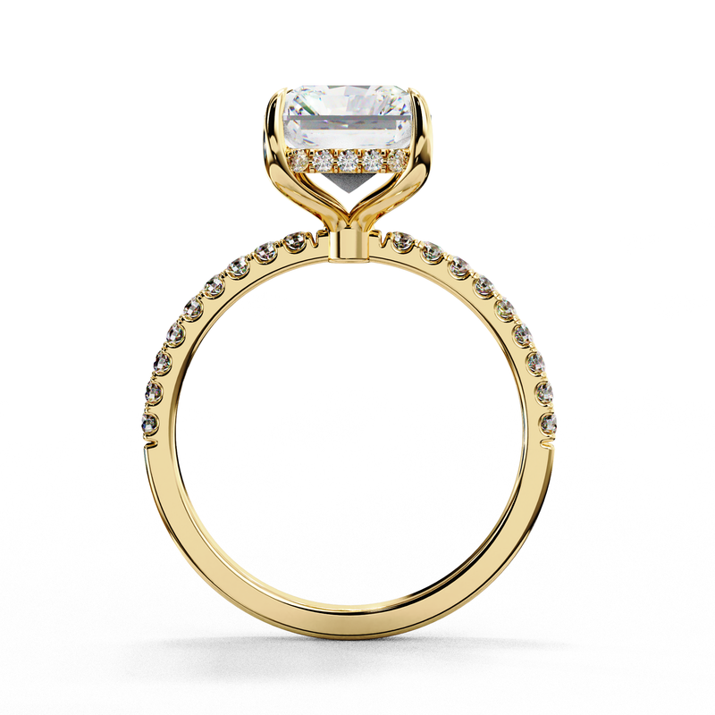 14K Gold Lab Grown Radiant Cut Diamond Engagement Ring, E–F Color, VVS–VS Clarity