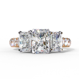 14k IGI certified radiant ring with E-F color VVS-VS clarity diamonds 7