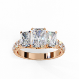 14k IGI certified radiant ring with E-F color VVS-VS clarity diamonds 7