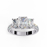 14k IGI certified radiant ring with E-F color VVS-VS clarity diamonds 7