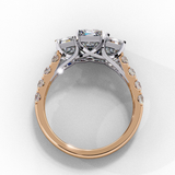 14k IGI certified radiant ring with E-F color VVS-VS clarity diamonds 7