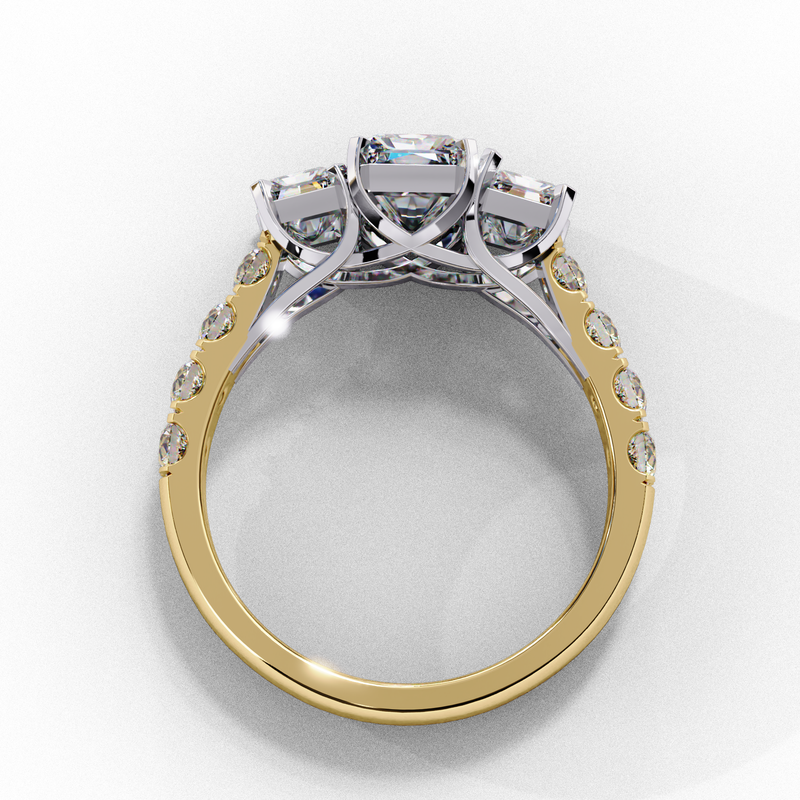 14k IGI certified radiant ring with E-F color VVS-VS clarity diamonds 7