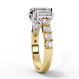 14k IGI certified emerald ring with E-F color VVS-VS clarity diamonds 8