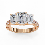 14k IGI certified emerald ring with E-F color VVS-VS clarity diamonds 8