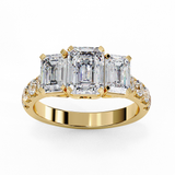 14k IGI certified emerald ring with E-F color VVS-VS clarity diamonds 8