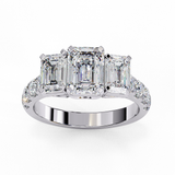 14k IGI certified emerald ring with E-F color VVS-VS clarity diamonds 8