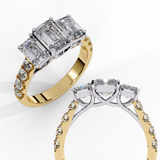 14k IGI certified emerald ring with E-F color VVS-VS clarity diamonds 8