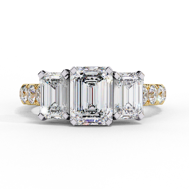 14k IGI certified emerald ring with E-F color VVS-VS clarity diamonds 8