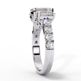 14K Gold Lab Grown Diamond Three Stone Emerald Cut Engagement Ring, E–F Color, VVS–VS Clarity