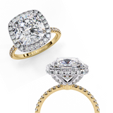 14k IGI certified cushion ring with E-F color VVS-VS clarity diamonds 9