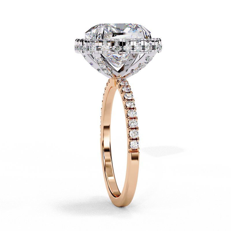 14k IGI certified cushion ring with E-F color VVS-VS clarity diamonds 9