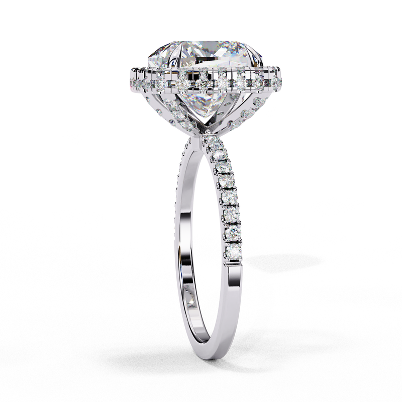 14k IGI certified cushion ring with E-F color VVS-VS clarity diamonds 9