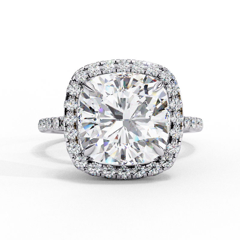 14k IGI certified cushion ring with E-F color VVS-VS clarity diamonds 9