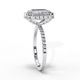 14k IGI certified emerald ring with E-F color VVS-VS clarity diamonds 10
