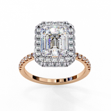 14k IGI certified emerald ring with E-F color VVS-VS clarity diamonds 10