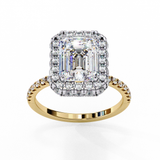14k IGI certified emerald ring with E-F color VVS-VS clarity diamonds 10