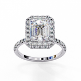 14k IGI certified emerald ring with E-F color VVS-VS clarity diamonds 10