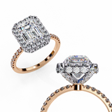 14k IGI certified emerald ring with E-F color VVS-VS clarity diamonds 10