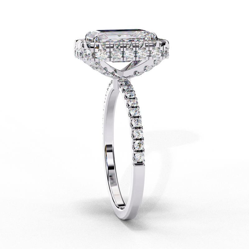14k IGI certified radiant ring with E-F color VVS-VS clarity diamonds 11