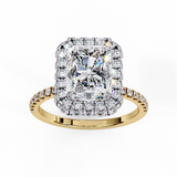 14k IGI certified radiant ring with E-F color VVS-VS clarity diamonds 11