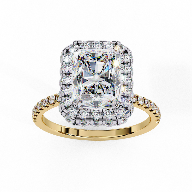 14k IGI certified radiant ring with E-F color VVS-VS clarity diamonds 11