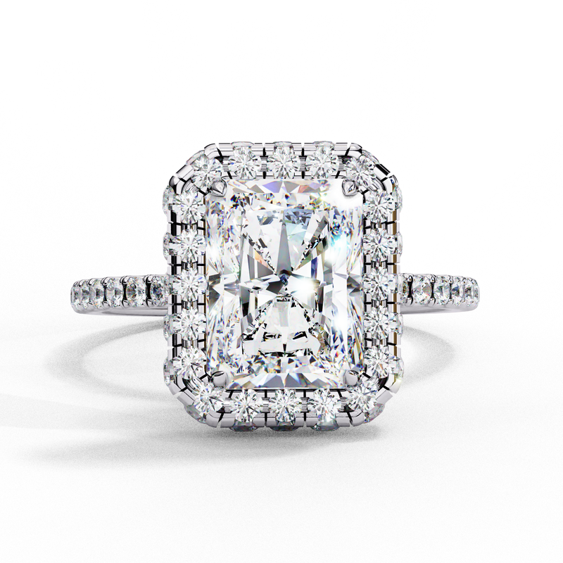 14k IGI certified radiant ring with E-F color VVS-VS clarity diamonds 11