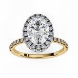 14k IGI certified oval ring with E-F color VVS-VS clarity diamonds 13