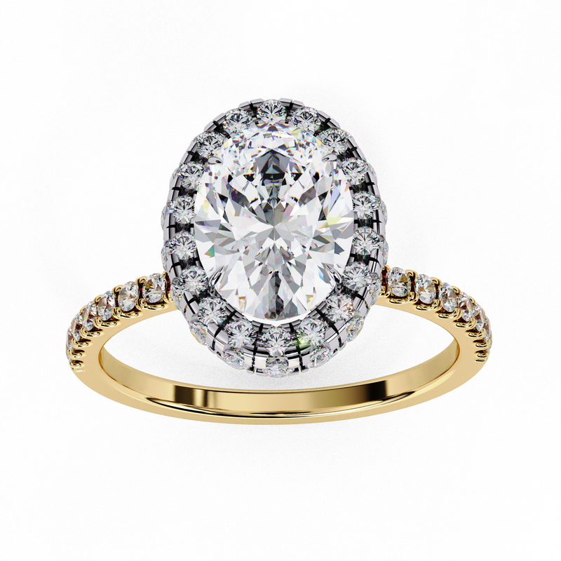 14k IGI certified oval ring with E-F color VVS-VS clarity diamonds 13