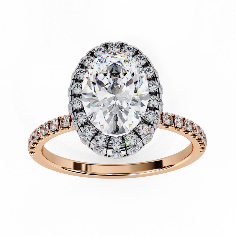 14k IGI certified oval ring with E-F color VVS-VS clarity diamonds 13