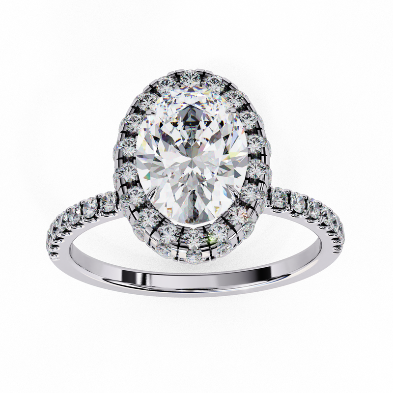 14k IGI certified oval ring with E-F color VVS-VS clarity diamonds 13