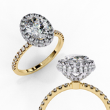 14k IGI certified oval ring with E-F color VVS-VS clarity diamonds 13