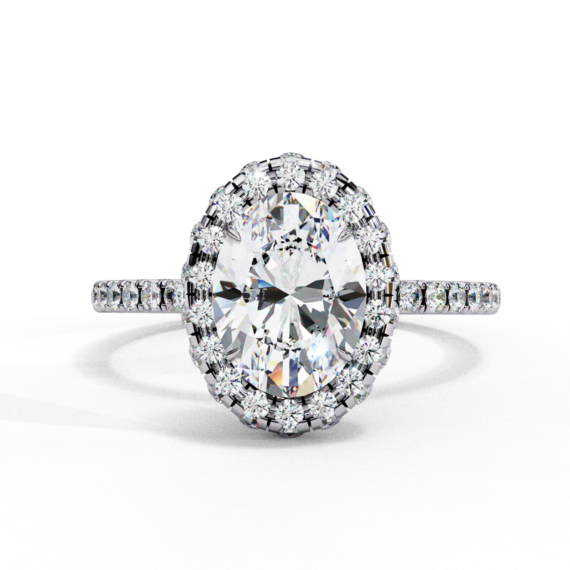 14k IGI certified oval ring with E-F color VVS-VS clarity diamonds 13