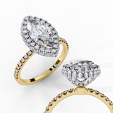 14k IGI certified round ring with E-F color VVS-VS clarity diamonds 14