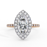 14k IGI certified round ring with E-F color VVS-VS clarity diamonds 14