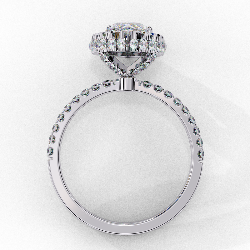 14k IGI certified round ring with E-F color VVS-VS clarity diamonds 14