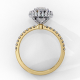 14k IGI certified round ring with E-F color VVS-VS clarity diamonds 14