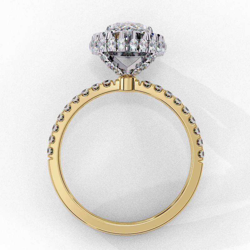 14k IGI certified round ring with E-F color VVS-VS clarity diamonds 14