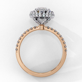 14k IGI certified round ring with E-F color VVS-VS clarity diamonds 14