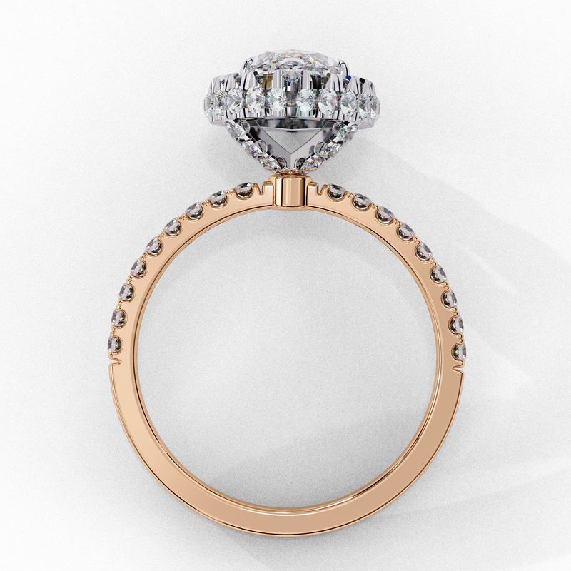 14k IGI certified round ring with E-F color VVS-VS clarity diamonds 14
