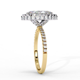 14k IGI certified round ring with E-F color VVS-VS clarity diamonds 14