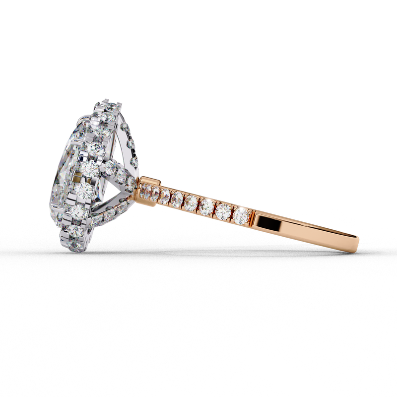 14k IGI certified pear ring with E-F color VVS-VS clarity diamonds 15