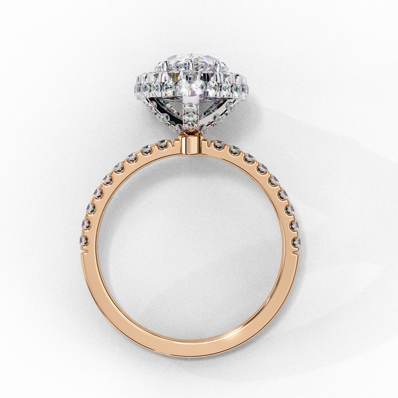 14k IGI certified pear ring with E-F color VVS-VS clarity diamonds 15