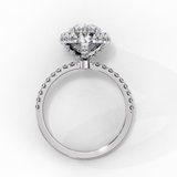 14k IGI certified pear ring with E-F color VVS-VS clarity diamonds 15