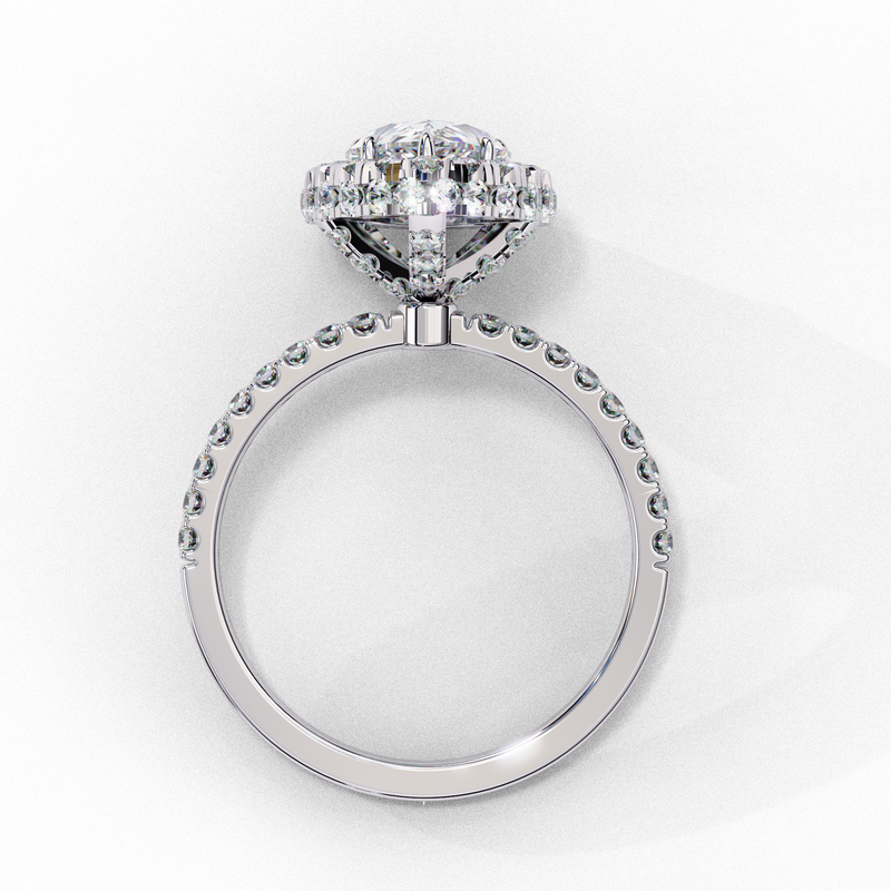 14k IGI certified pear ring with E-F color VVS-VS clarity diamonds 15