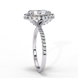 14k IGI certified pear ring with E-F color VVS-VS clarity diamonds 15